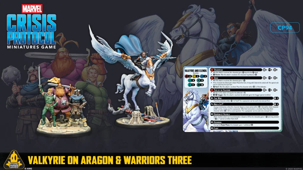 Marvel Crisis Protocol: Valkyrie On Elendil and Warrior Three