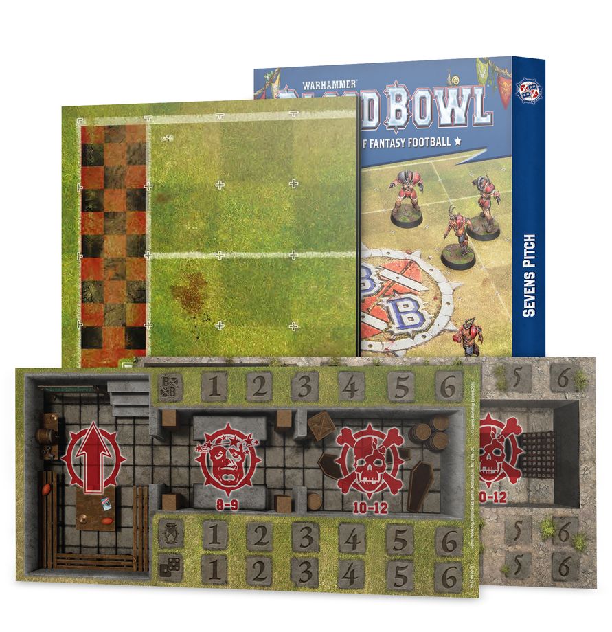 Blood Bowl- Sevens Pitch- Double sided pitch and dugouts