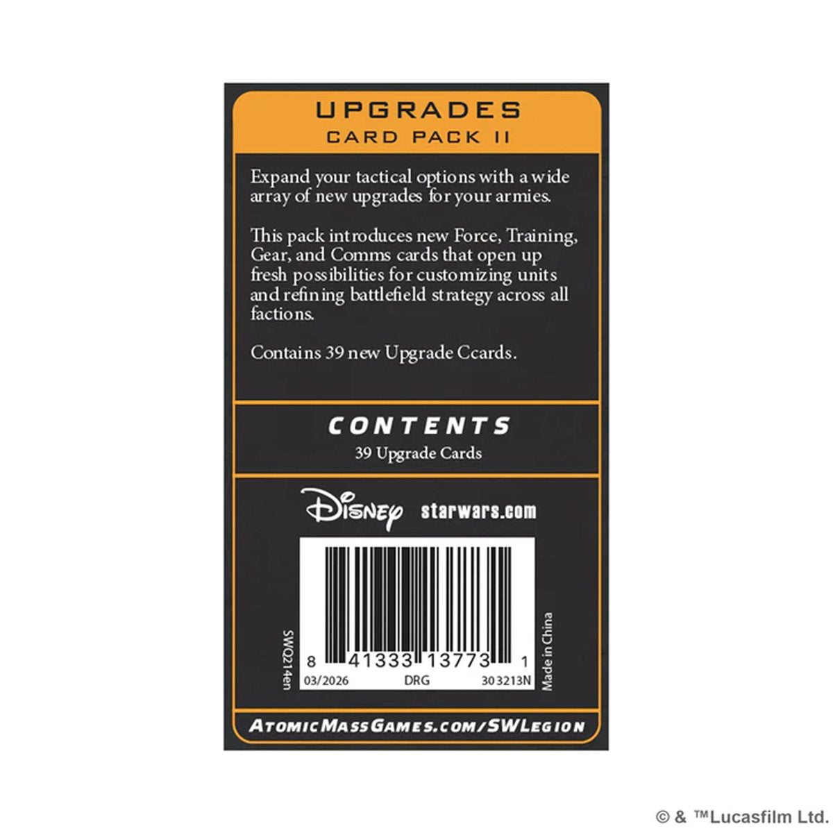 Star Wars Legion Upgrades Card Pack 2