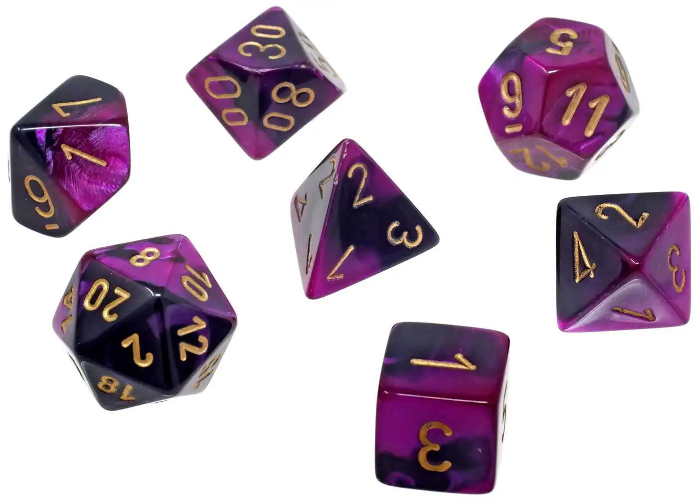 Gemini Mini 7 Die Set Black-Purple/Gold