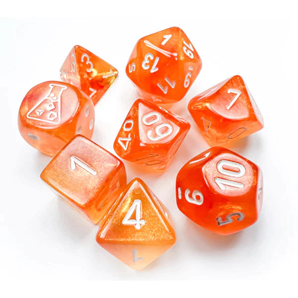 Lab Dice- Borealis- Blood Orange/White