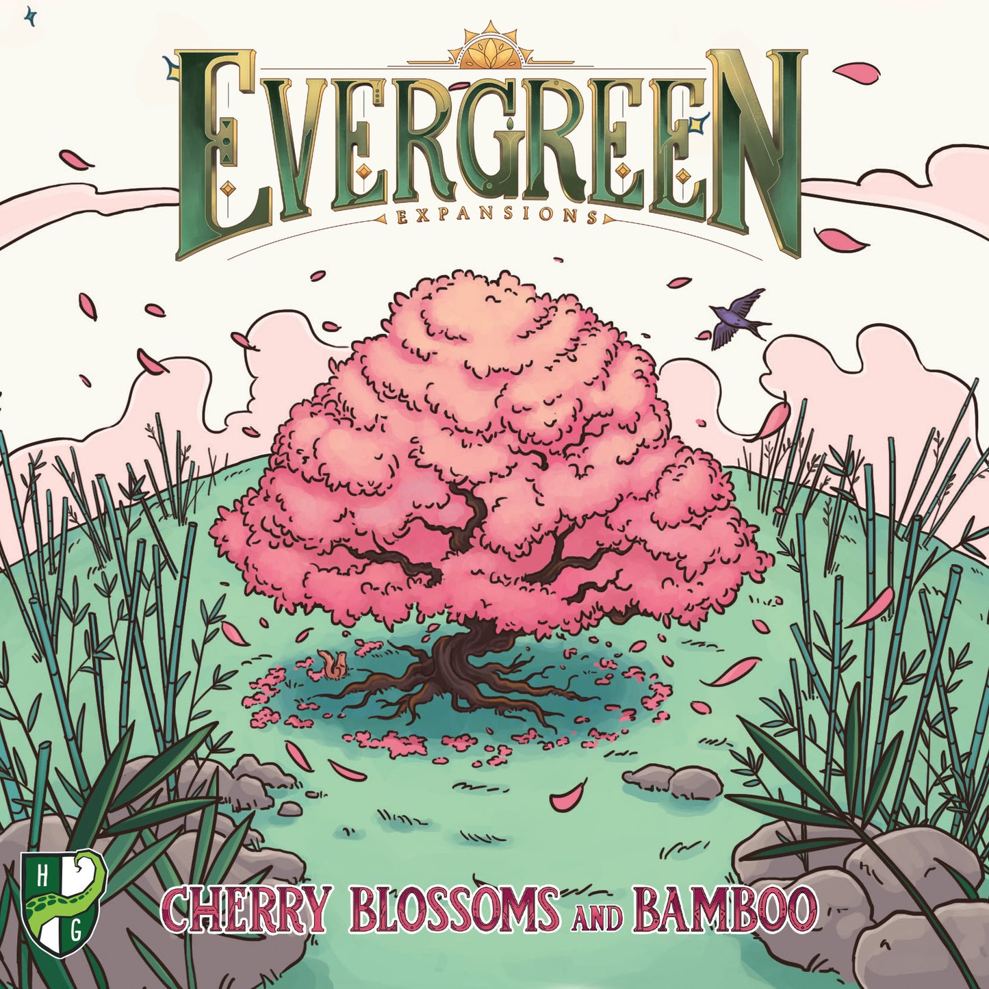Evergreen- Cherry Blossoms and Bamboo