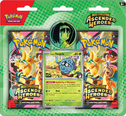 Pokemon: Mega Evolution Ascended Heroes 2 Pack Blister Erika/Larry