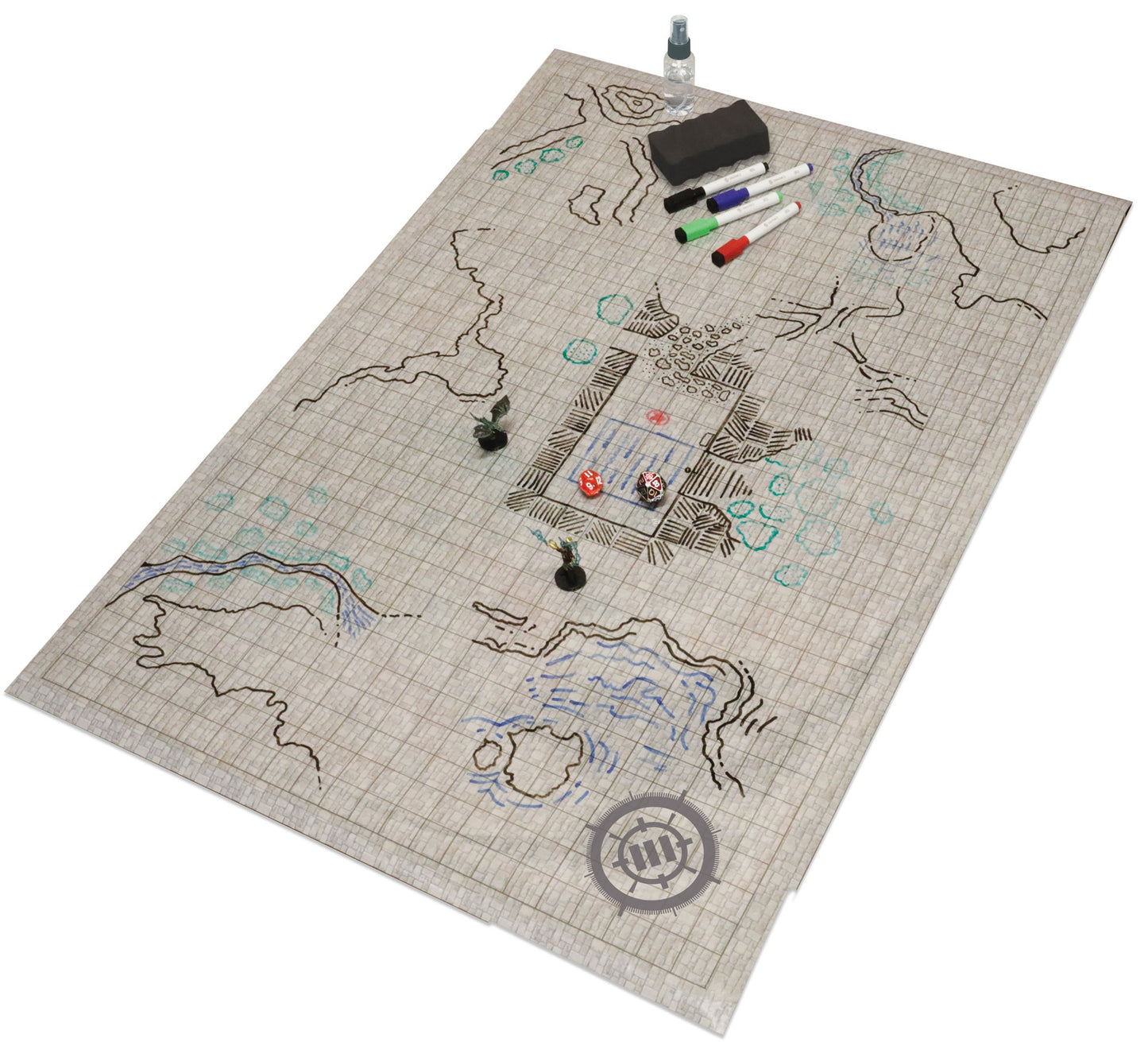 Tabletop RPG Grid Mat Campaign Kit